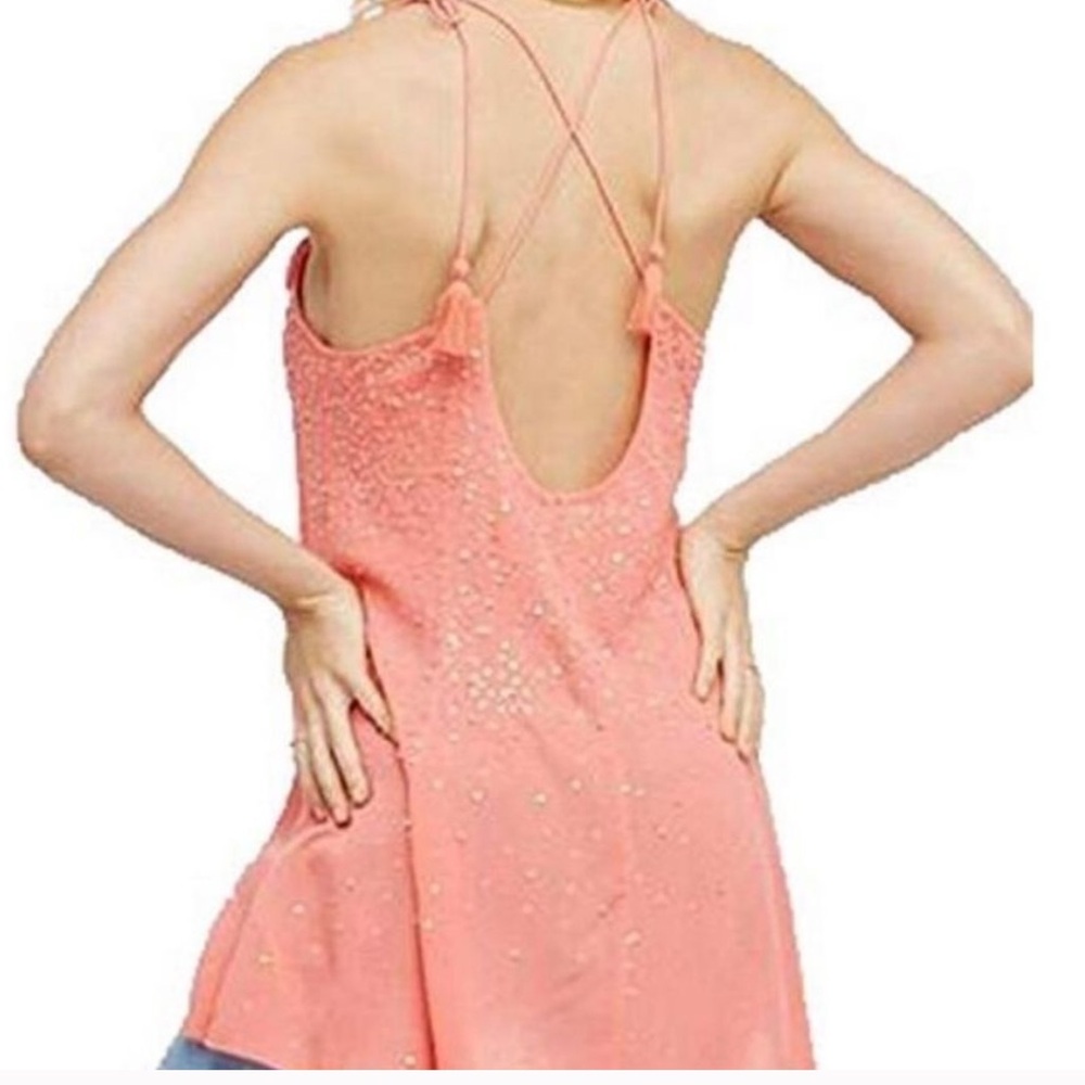Free People Intimately Just Watch Me Slip Sequin Halter Dress Size XS